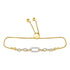 10K Yellow Gold Diamond Oval Link Bolo Bracelet 1/3 Cttw