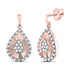 10K Rose Gold Round Diamond Teardrop Dangle Earrings 1/3 Cttw - Gold Americas