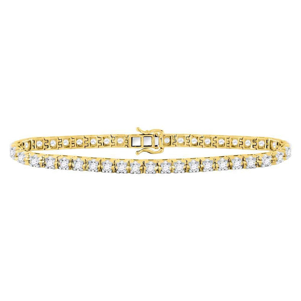 10K Yellow Gold Diamond Tennis Bracelet 7.00 Cttw