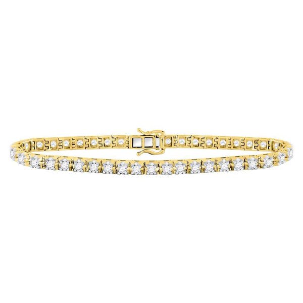 10K Yellow Gold Diamond Tennis Bracelet 7.00 Cttw