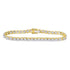 10K Yellow Gold Mens Diamond Cluster Tennis Fashion Bracelet 3-1/3 Cttw