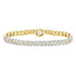 10K Yellow Gold Mens Diamond Cuban Link Choker Bracelet 2-5/8 Cttw