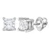 14K White Gold Unisex Princess Diamond Solitaire Stud Earrings 3/4 Cttw - Gold Americas