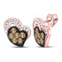 10K Rose Gold Round Brown Color Enhanced Diamond Heart Stud Earrings 3/8 Cttw - Gold Americas