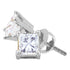 14K White Gold Princess Diamond Solitaire Stud Earrings 5/8 Cttw - Gold Americas