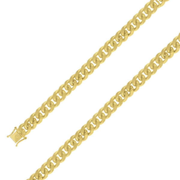 925 Sterling Silver 12mm Gold Plated Miami Cuban Chain Size- 8" - Gold Americas