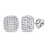 10K White Gold Round Diamond Square Frame Cluster Earrings 1/4 Cttw - Gold Americas