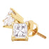 14K Yellow Gold Unisex Princess Diamond Solitaire Stud Earrings 3/8 Cttw - Gold Americas