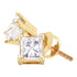 14K Yellow Gold Unisex Princess Diamond Solitaire Stud Earrings 7/8 Cttw - Gold Americas
