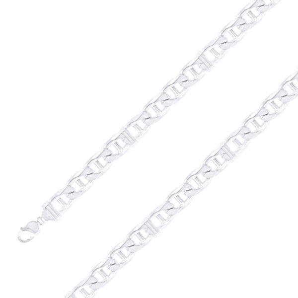 925 Sterling 13mm Silver Classic Mariner Chain Size- 7" - Gold Americas