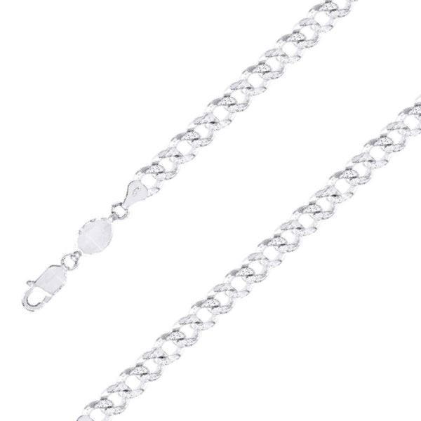 925 Sterling Silver Finish 13mm Diamond Cut Classic Cuban Chain Size- 7" - Gold Americas