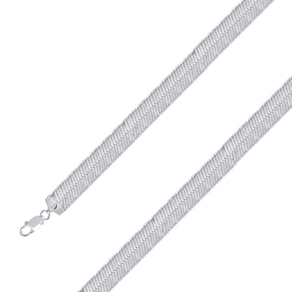 925 Sterling 13mm Silver Herring Bone Chain Size- 7" - Gold Americas