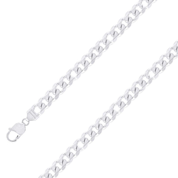 925 Sterling 13mm Silver Finish Classic Cuban Chain Size- 9" - Gold Americas