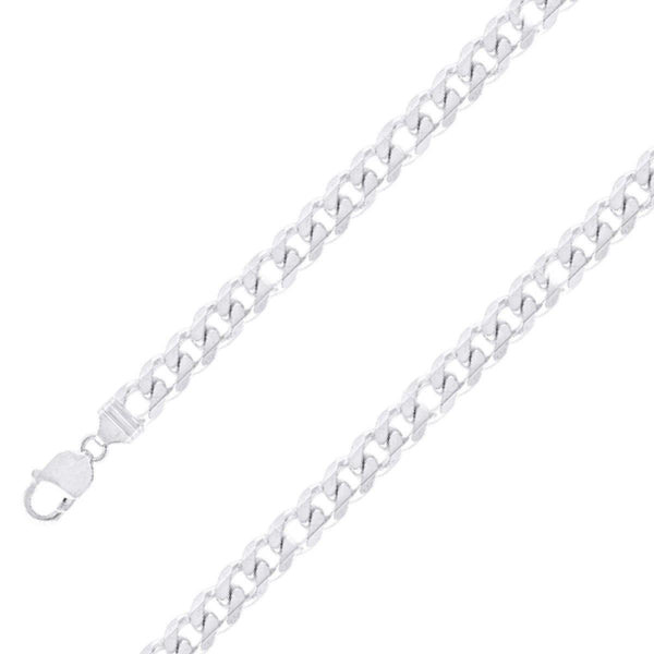 925 Sterling 13mm Silver Finish Classic Cuban Chain Size- 8" - Gold Americas