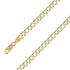 14k Yellow Gold Finish 13mm Silver Pave Cuban Chain Size- 9" - Gold Americas