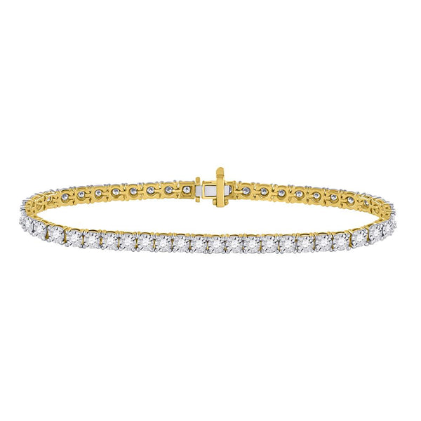 10K Yellow Gold Diamond Tennis Bracelet 2.00 Cttw