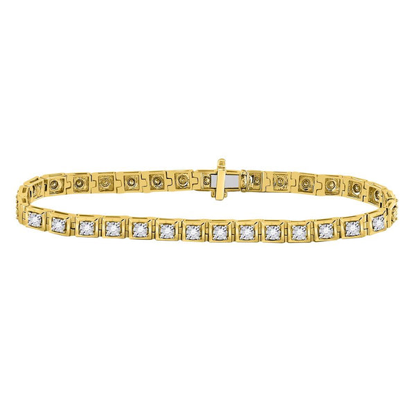 10K Yellow Gold Diamond Tennis Bracelet 3/4 Cttw