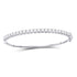 14K White Gold Diamond Single Row Bangle Bracelet 3.00 Cttw