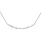 14K White Gold Womens Round Diamond Curved Bar Pendant Necklace 1/2 Cttw