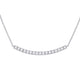 14K White Gold Womens Round Diamond Curved Bar Pendant Necklace 3/4 Cttw