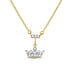 10K Yellow Gold Womens Round Diamond Crown Tiara Necklace 1/20 Cttw