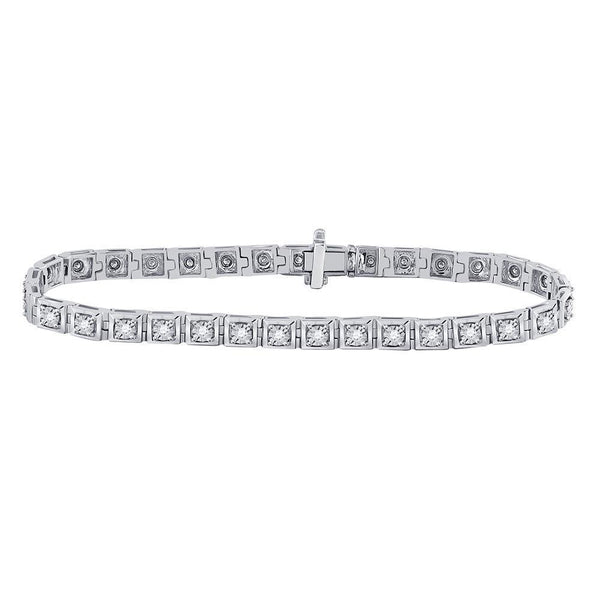 10K White Gold Diamond Tennis Bracelet 3/4 Cttw - Gold Americas