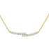 14K Yellow Gold Womens Round Diamond Double Bar Bypass Pendant Necklace 1/2 Cttw