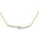 14K Yellow Gold Womens Round Diamond Double Bar Bypass Pendant Necklace 1/2 Cttw