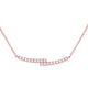 14K Rose Gold Womens Round Diamond Double Bar Bypass Pendant Necklace 1/2 Cttw