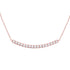 14K Rose Gold Womens Round Diamond Curved Bar Pendant Necklace 3/4 Cttw