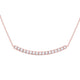 14K Rose Gold Womens Round Diamond Curved Bar Pendant Necklace 3/4 Cttw
