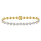14K Yellow Gold Diamond Cluster Tennis Bracelet 2.00 Cttw