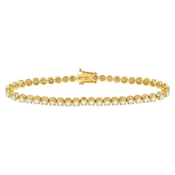 14K Yellow Gold Diamond Tennis Bracelet 4.00 Cttw