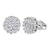 14K White Gold Round Diamond Flower Cluster Earrings 1.00 Cttw - Gold Americas