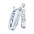 14K White Gold Princess Diamond Single Row Hoop Earrings 1/4 Cttw - Gold Americas