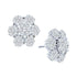 14K White Gold Round Diamond Large Flower Cluster Screwback Earrings 4.00 Cttw - Gold Americas