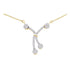 14K Yellow Gold Womens Round Diamond Cluster Necklace 1/2 Cttw