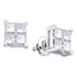 14K White Gold Princess Diamond Square Cluster Stud Earrings 1.00 Cttw - Gold Americas