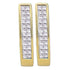 14K Yellow Gold Princess Diamond Double Row Invisible-set Hoop Earrings 1/2 Cttw - Gold Americas