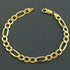 10K Yellow Gold Hollow Pave Figaro Chain Bracelet 2.5MM 8" 1.92 Gram - Gold Americas