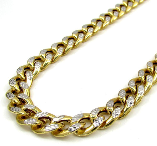 10K Yellow Gold Pave Miami Cuban Chain 9MM