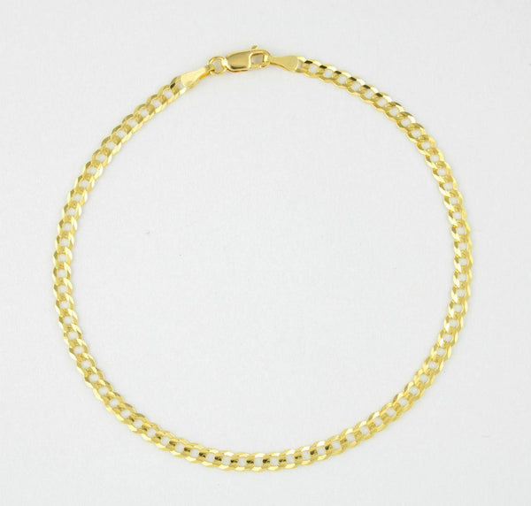 14K Yellow Gold Hollow Cuban Chain Bracelet 4.5MM 9" 5.90 Gram - Gold Americas