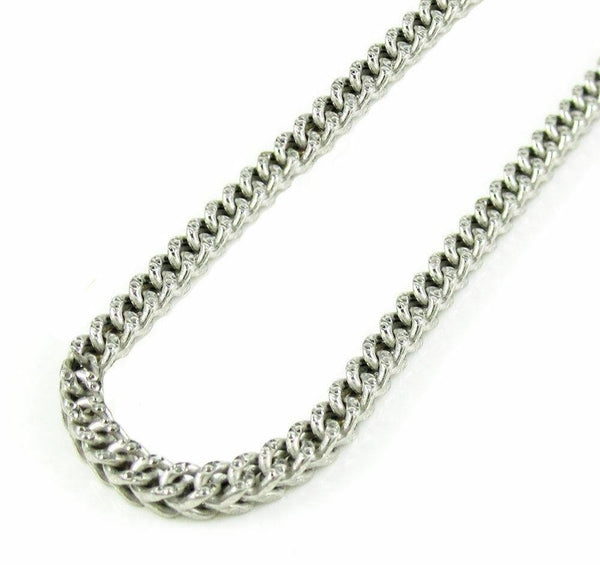 14K White Gold Solid Diamond Cut Franco Chain 3.9MM - Gold Americas