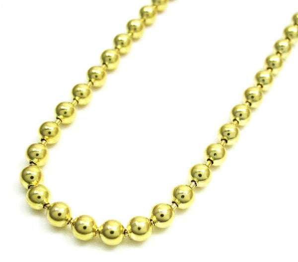 14K Yellow Gold Plain Dog Tag Chain 4MM - Gold Americas