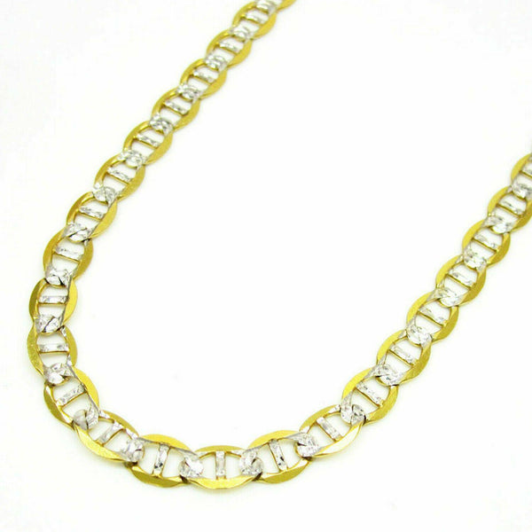 10K Yellow Gold Hollow Pave Mariner Chain Bracelet 4MM 9" 3.15 Gram - Gold Americas