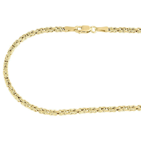 10K Yellow Gold Solid Byzantine Chain 3MM