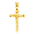 14k Yellow Gold Jesus Crucifix Religious Cross Pendant 17MM 1.10 Gram - Gold Americas