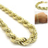 10K Yellow Gold Hollow Diamond Cut Rope Chain Bracelet