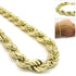 Yellow Gold Hollow Diamond Cut Rope Chain Bracelet