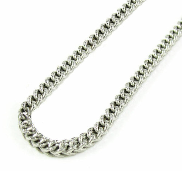 14K White Gold Solid Diamond Cut Franco Chain 4.5MM - Gold Americas